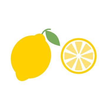 Beyaz arka planda limon simgesi. Düz stil. limon meyvesi işareti. kireç sembolü.