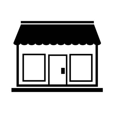 Beyaz arkaplanda depolama simgesi. Dükkan işareti. Düz stil. Pazar yeri sembolü.