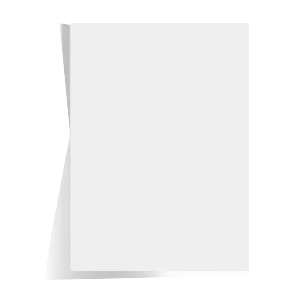 Papper Med Skugga Vit Bakgrund Tomma Papper Mockup Mockup Symbol — Stock vektor