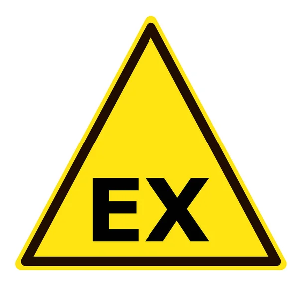 ATEX Patlayıcı Atmosfer Bölgesi uyarısı. Potansiyel bir patlayıcı atmosfer işareti tehlikesi. Patlayıcı Atmosfer sembolü.