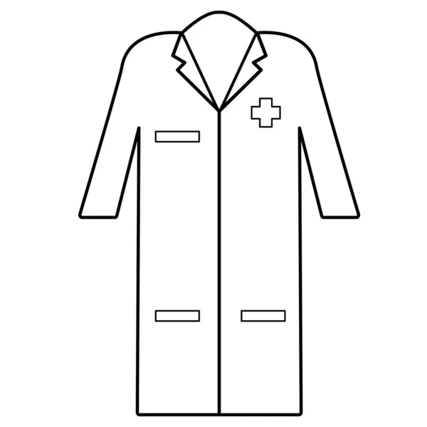 Medical Gown Clothes Icon White Background Element Medicine Sign Flat — Stock Vector