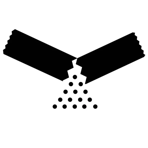 Päckchen Lösliches Pulver Symbol Auf Weißem Hintergrund Papierbeutelzeichen Öffnen Flachen — Stockvektor
