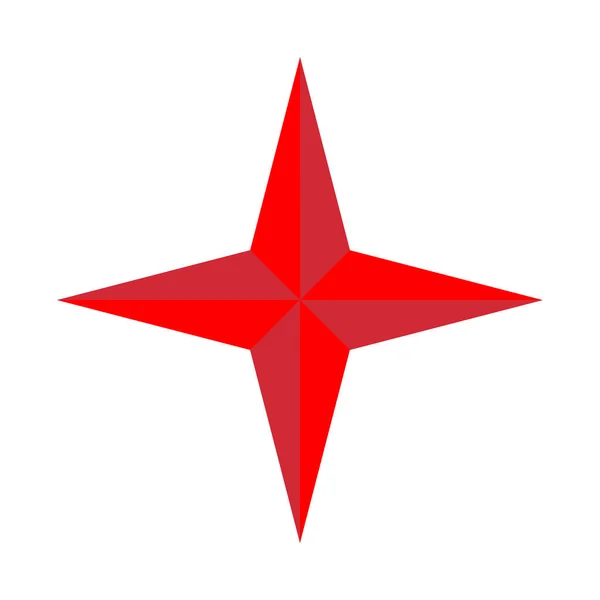 Icona Stella Lucida Sfondo Bianco Stile Piatto Colore Rosso Stella — Vettoriale Stock