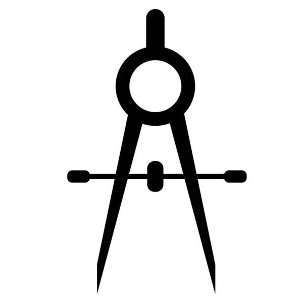 Schreibwarenkompasse Auf Weißem Hintergrund Kompasssilhouette Kompasszeichen Flacher Stil — Stockvektor