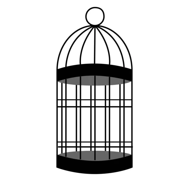 Bird Cage Icon White Background Flat Style Cage Symbol Empty — Stock Vector
