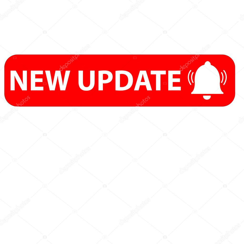 Red new update icon on white background. new update symbol. banner new update sign. flat style.
