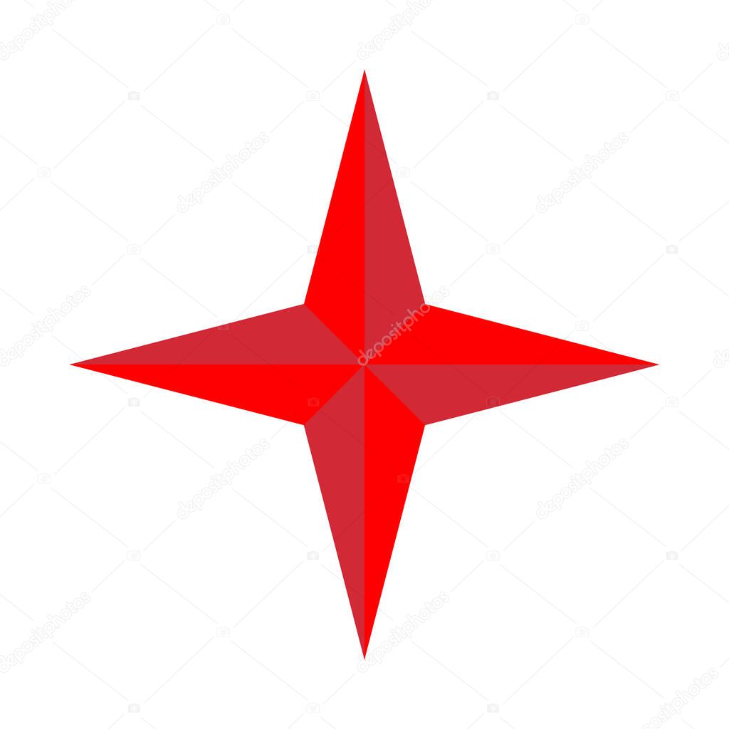 glossy star icon on white background. flat style. red colors star icon for your web site design, logo, app, UI. shiny star symbol. star sign.