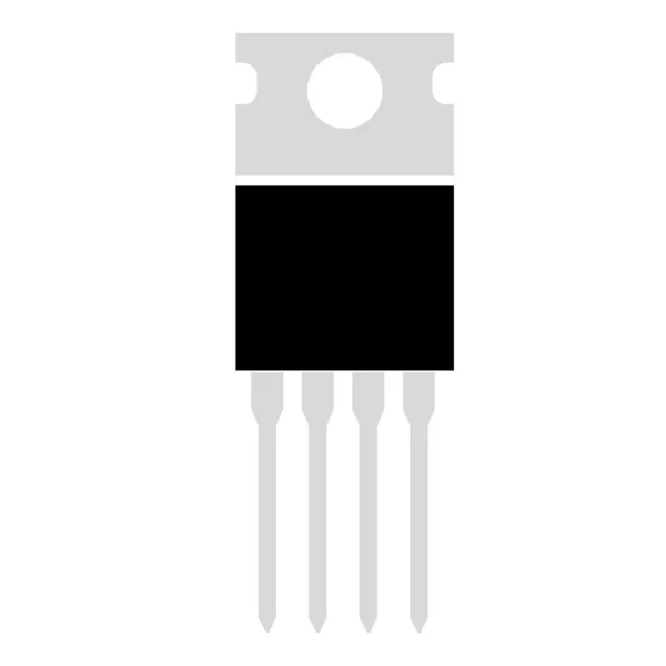 Efek Lapangan Ikon Transistor Pada Latar Belakang Putih Tandai Daya - Stok Vektor