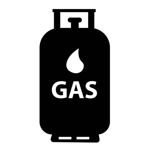 白色背景上的油箱图标 气缸油箱标志 液化石油气筒符号 扁平风格 — 图库矢量图片