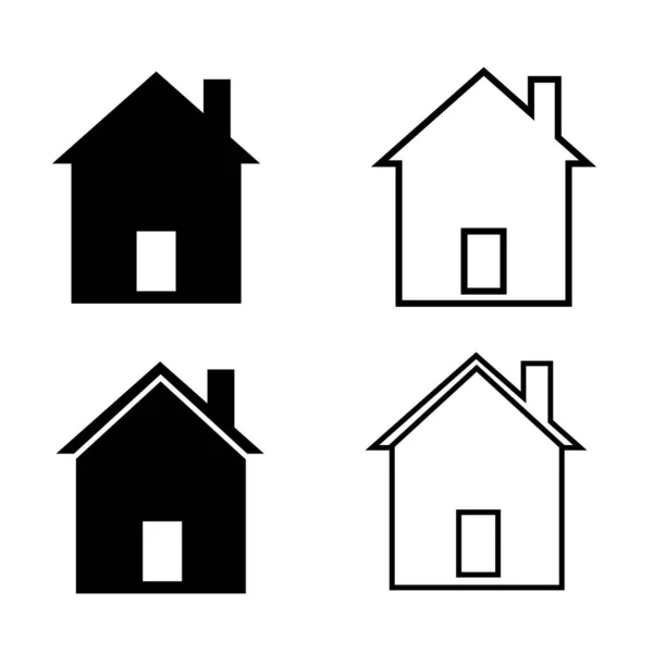 Home Icon White Background House Sign Small House Symbol Flat — Stock Vector
