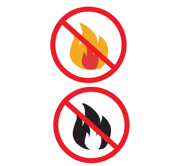 Kein Feuer Symbol Auf Weißem Hintergrund Kein Offenes Flammenzeichen Verbotenes — Stockvektor