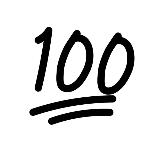 Icône 100 Cents Émoticônes Sur Fond Blanc Autocollant 100 Emoji — Image vectorielle