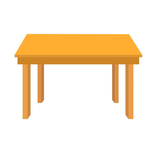 Table Bois Sur Fond Blanc Panneau Table Marron Simple Table — Image vectorielle