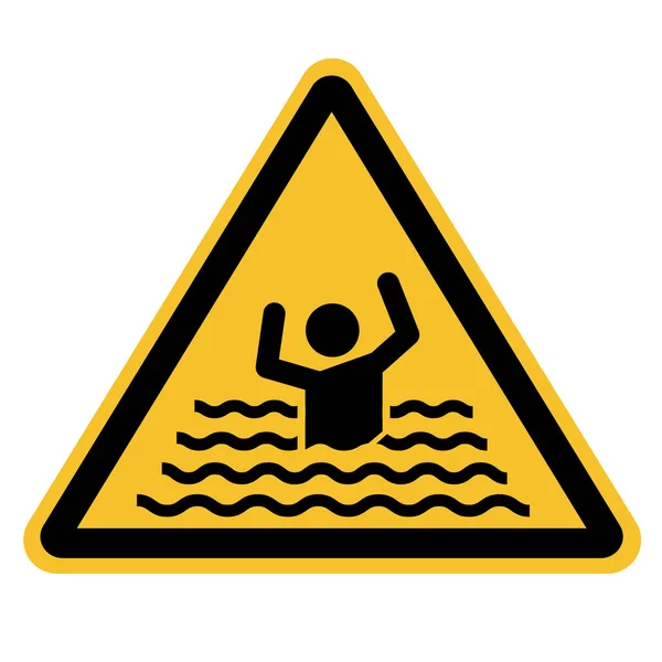 Plavat Zakázané Ikony Bílém Pozadí Pozor Znamení Utopení Varovné Znamení — Stockový vektor
