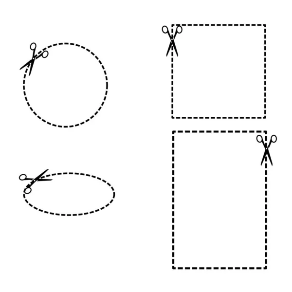 Schere Schnitt Linie Symbol Auf Weißem Hintergrund Coupon Grenzen Schere — Stockvektor