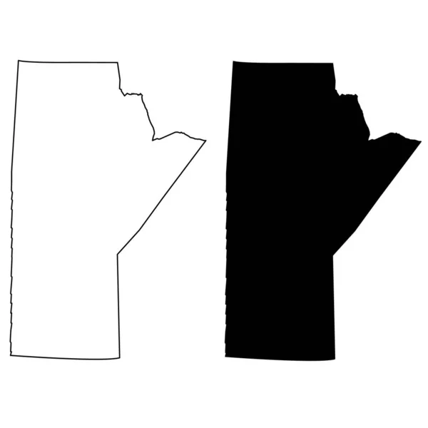白い背景にマニトバ州の地図 スクリブルスケッチマニトバ州地図 — ストックベクタ