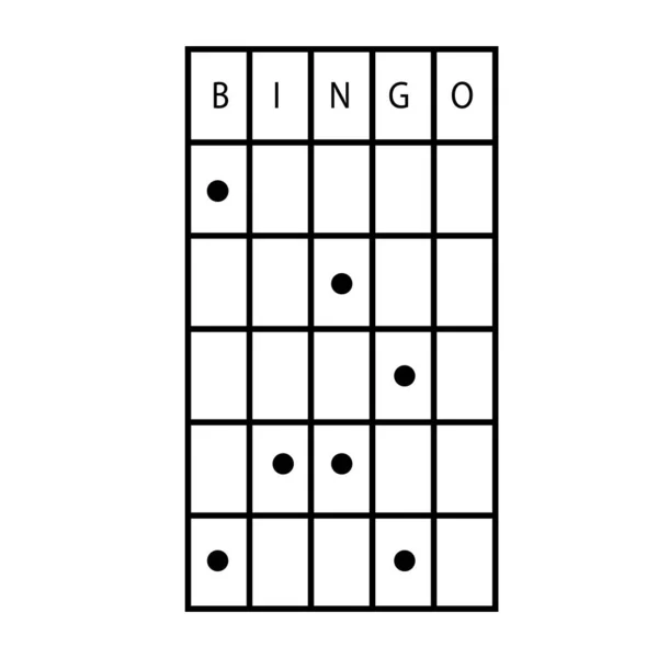 Ikona Bingo Białym Tle Znak Karty Bingo Styl Płaski — Wektor stockowy