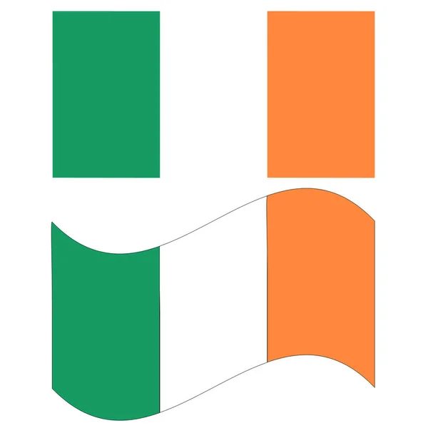 Flag Ireland White Background Republic Ireland Flag — Διανυσματικό Αρχείο