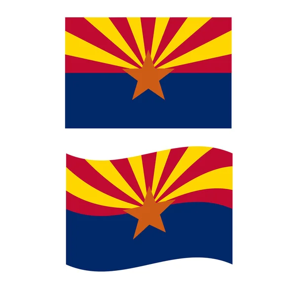 アリゾナの旗だ アメリカ合衆国 アリゾナ州のシンボル フラットなスタイル — ストックベクタ