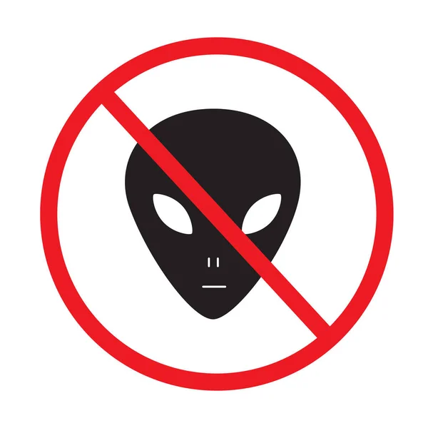 Sin Icono Alienígena Sobre Fondo Blanco Signo Prohibición Ovni Detener — Archivo Imágenes Vectoriales