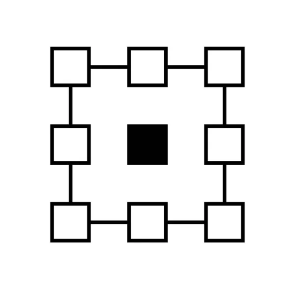 Das Symbol Der Mitte Auf Weißem Hintergrund Ausrichten Flacher Stil — Stockvektor