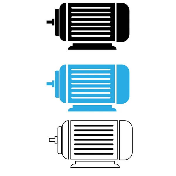 Icône Moteur Électrique Sur Fond Blanc Panneau Moteur Symbole Contour — Image vectorielle