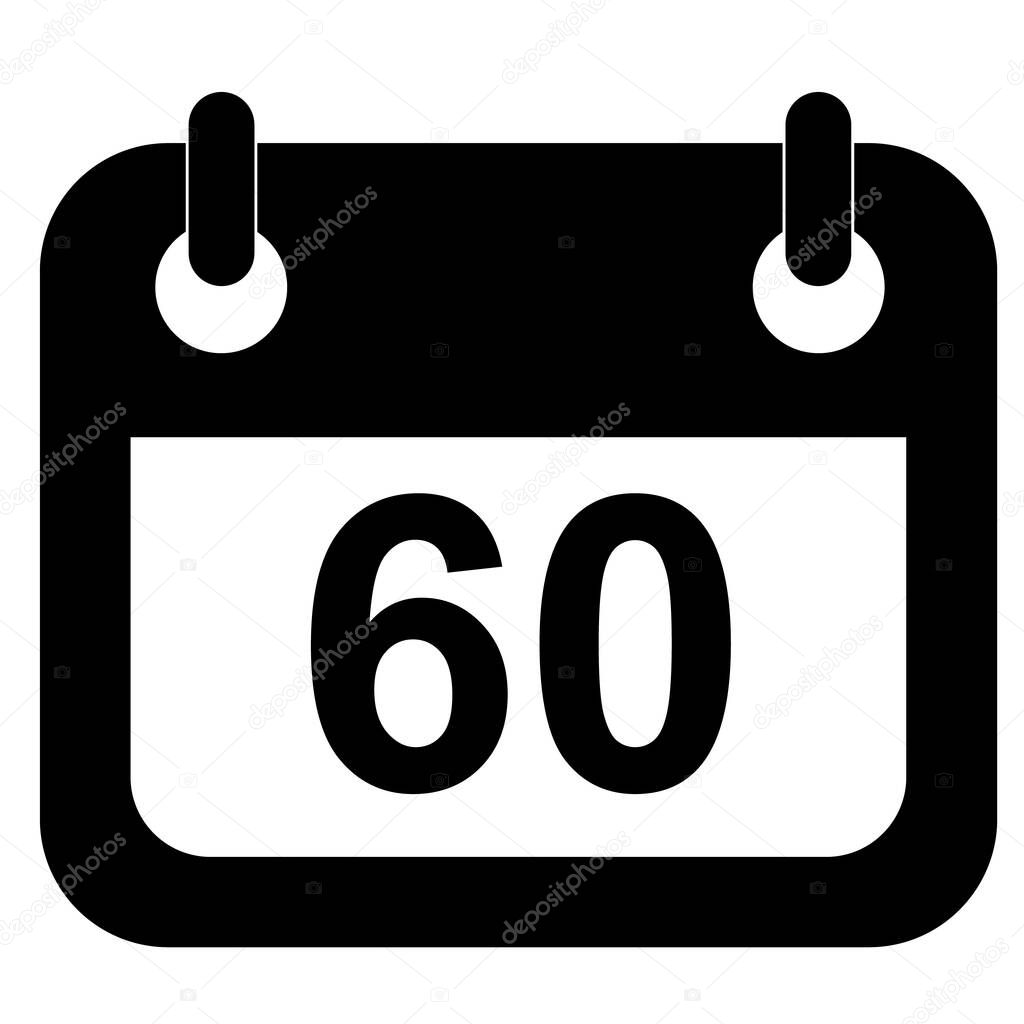 Two months icon on white background. 60 days sign. flat style.