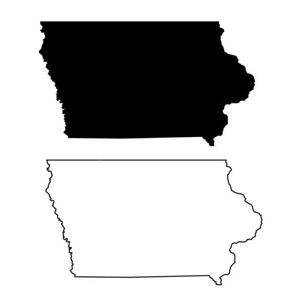 Mappa Lowa Sfondo Bianco Lowa Segno Stato Iowa Simbolo Contorno — Vettoriale Stock