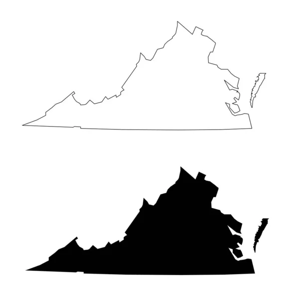 Virginia Mapovat Ikonu Bílém Pozadí Státní Znak Virginie Země Spojených — Stockový vektor