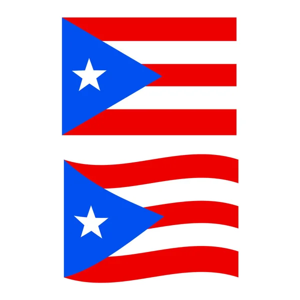 プエルトリコ国旗 プエルトリコの国旗 プエルトリコのシンボルの旗を振る フラットなスタイル — ストックベクタ