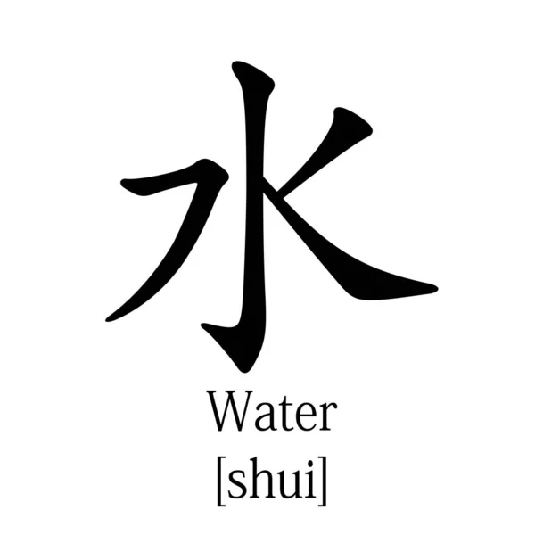 Élément Chinois Symbole Icône Eau Sur Fond Blanc Hiéroglyphe Signe — Image vectorielle