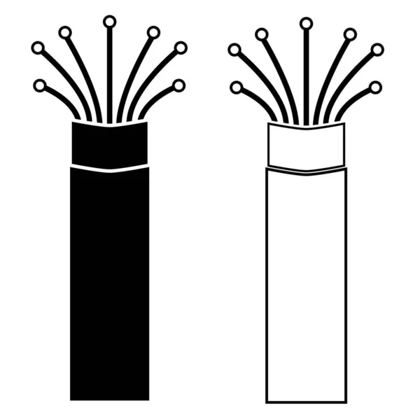 Câble Fibre Optique Sur Fond Blanc Signe Câble Optique Symbole — Image vectorielle