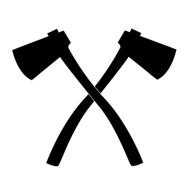 Beyaz arkaplanda balta simgesi. Balta işareti. Keski sembolü. düz biçim. 