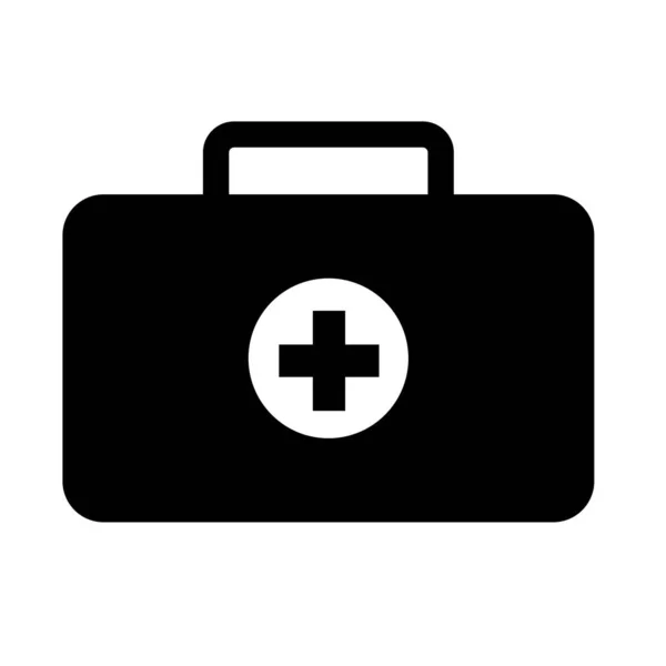 First Aid Kit Box Icon White Background Doctor Bag Sign — ストックベクタ