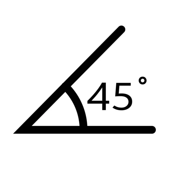 Icône Angle Degrés Sur Fond Blanc Angle Signe Mesure Symbole — Image vectorielle