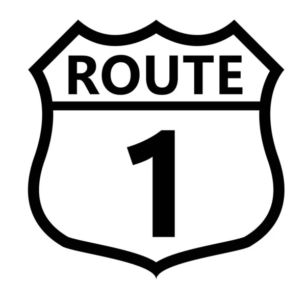 Uns Route Schild Schild Mit Routennummer Und Textsymbol Vereinigte Staaten — Stockvektor