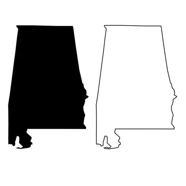 Alabama Map Icon White Background Alabama State Sign Map Black — Stockový vektor