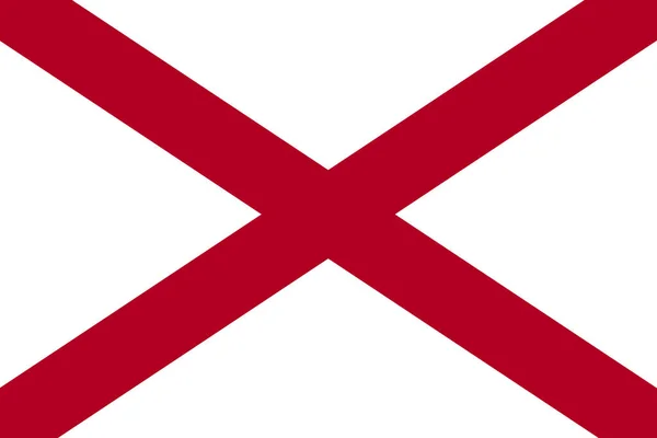 Bandera Alabama Sobre Fondo Blanco Señal Estatal Alabama Estilo Plano — Archivo Imágenes Vectoriales