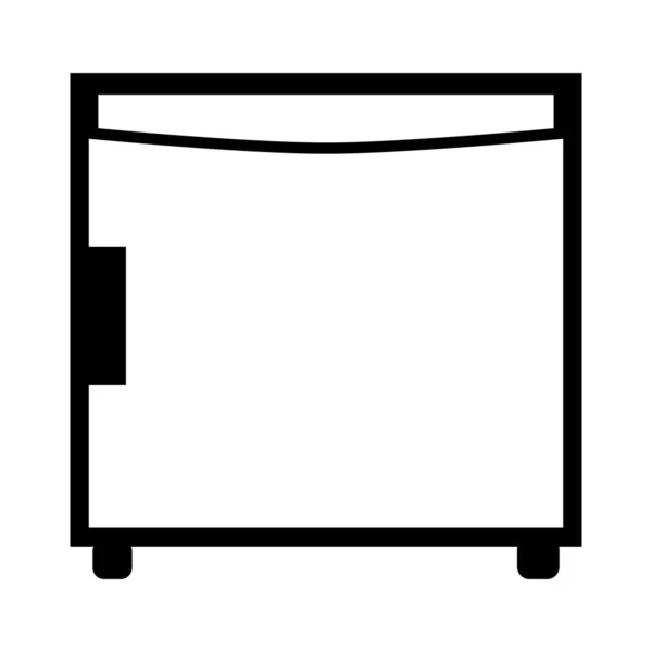 Beyaz Arka Planda Mini Buzdolabı Simgesi Otel Mini Buzdolabı Tabelası — Stok Vektör