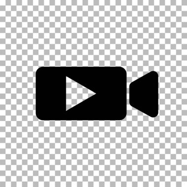 Şeffaf arkaplanda video simgesi. Video işareti. Video kamera sembolü. düz biçim.