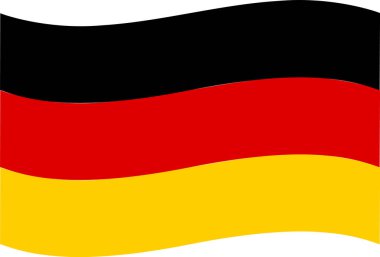 Germany flag on white background. National Germany Wave flag. Germany flag sign. flat style.