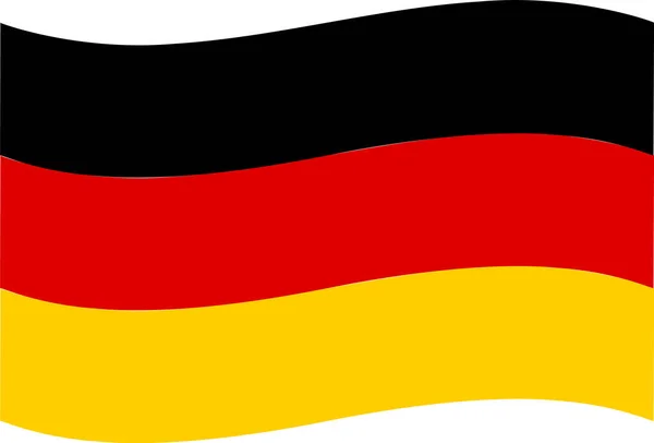 德国国旗的白色背景 德国的国旗 德国国旗标志 扁平风格 — 图库矢量图片