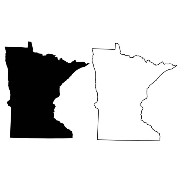 Karte Von Minnesota Auf Weißem Hintergrund Karte Des Bundesstaates Minnesota — Stockvektor