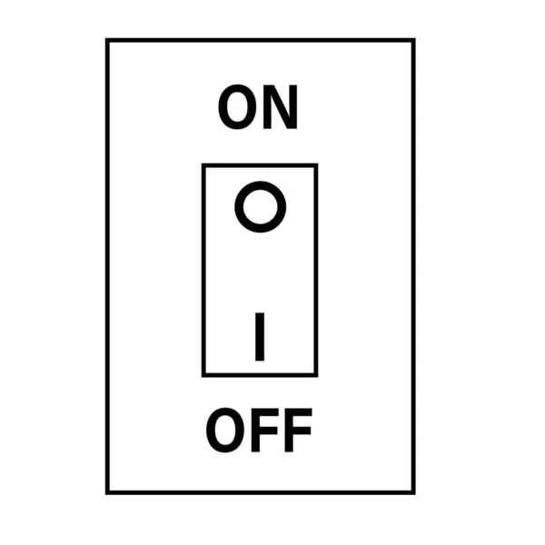 Beyaz Arkaplanda Elektrik Düğmesi Simgesi Elektrik Düğmesi Tabelası Düğme Açılıp — Stok Vektör