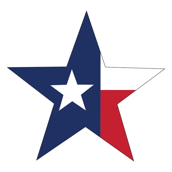 Stern Texas State Flagge Symbol Auf Weißem Hintergrund Flaggenschild Des — Stockvektor