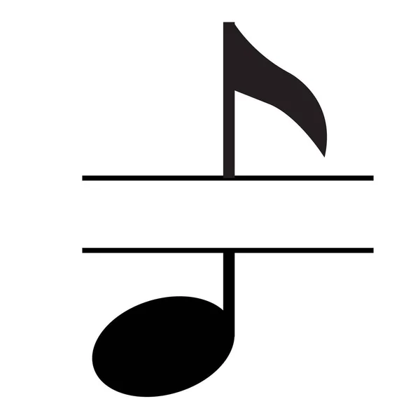 Notenzeichenrahmen Auf Weißem Hintergrund Monogrammzeichen Beachten Notenteilungssymbol Flacher Stil — Stockvektor