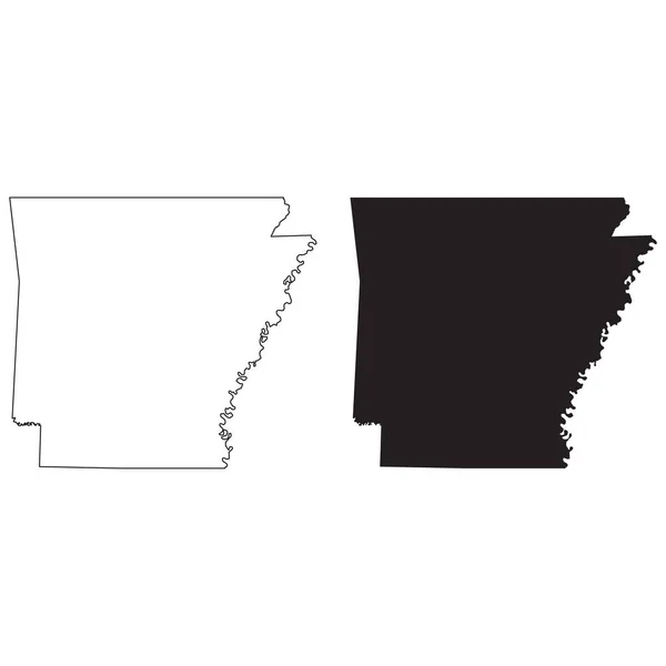 Arkansas Mapa Bílém Pozadí Arkansaská Státní Značka Symbol Mapy Arkansasu — Stockový vektor
