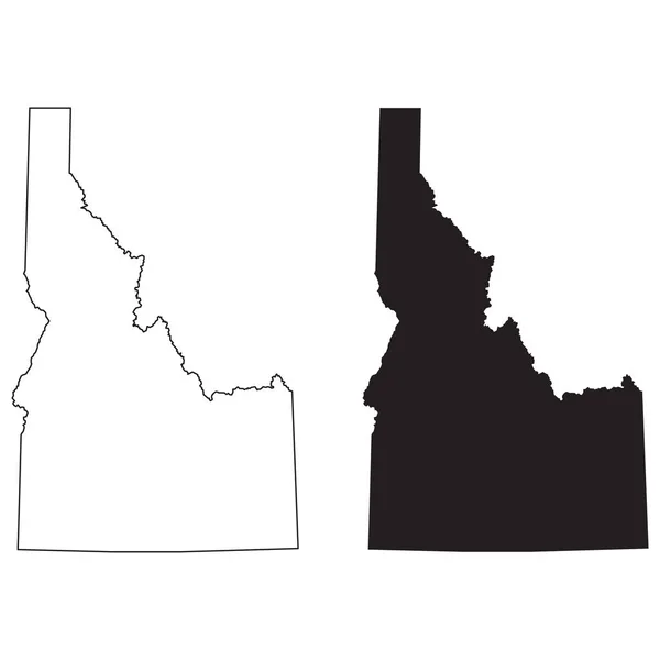 Idaho Map White Background Idaho State Sign Outline Idaho Map — ストックベクタ