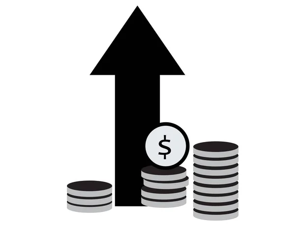 Ícone Crescimento Dinheiro Fundo Branco Conceito Aumento Renda Sinal Símbolo —  Vetores de Stock
