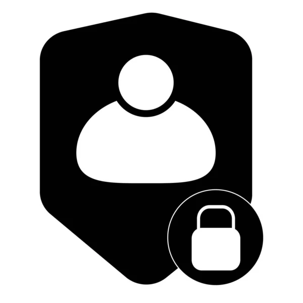 Benutzer Login Oder Authentifizierungs Symbol Auf Weißem Hintergrund Benutzerschutzzeichen Persönliches — Stockvektor